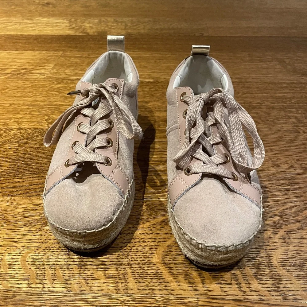 Sam Edelman Espadrille Wedge Shoe -Blush suede - Picture 3 of 12